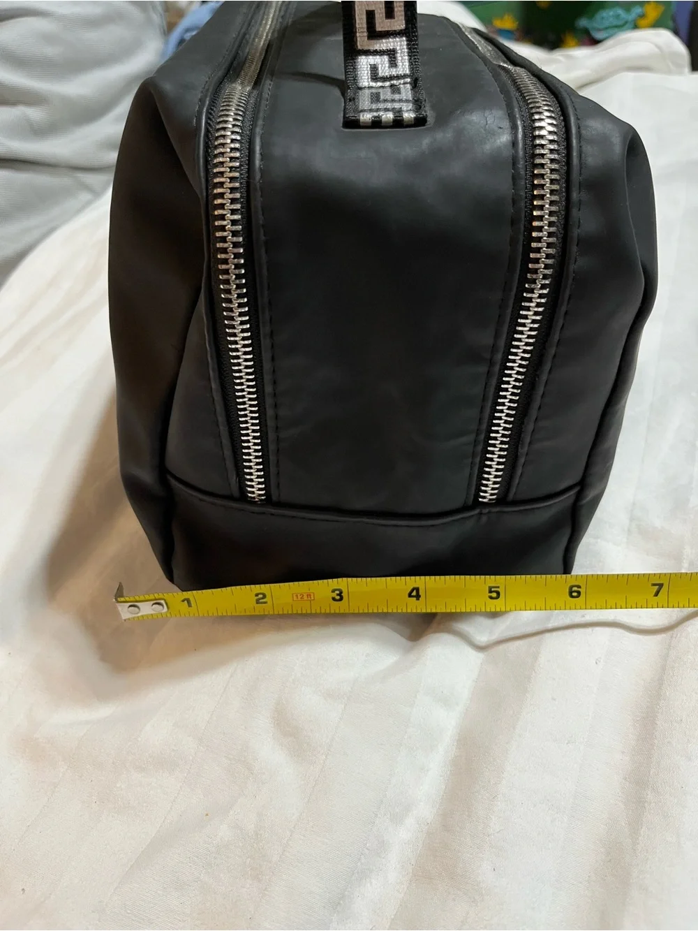 Versace Black Men’s Toiletry Bag with Medusa Logo Plaque